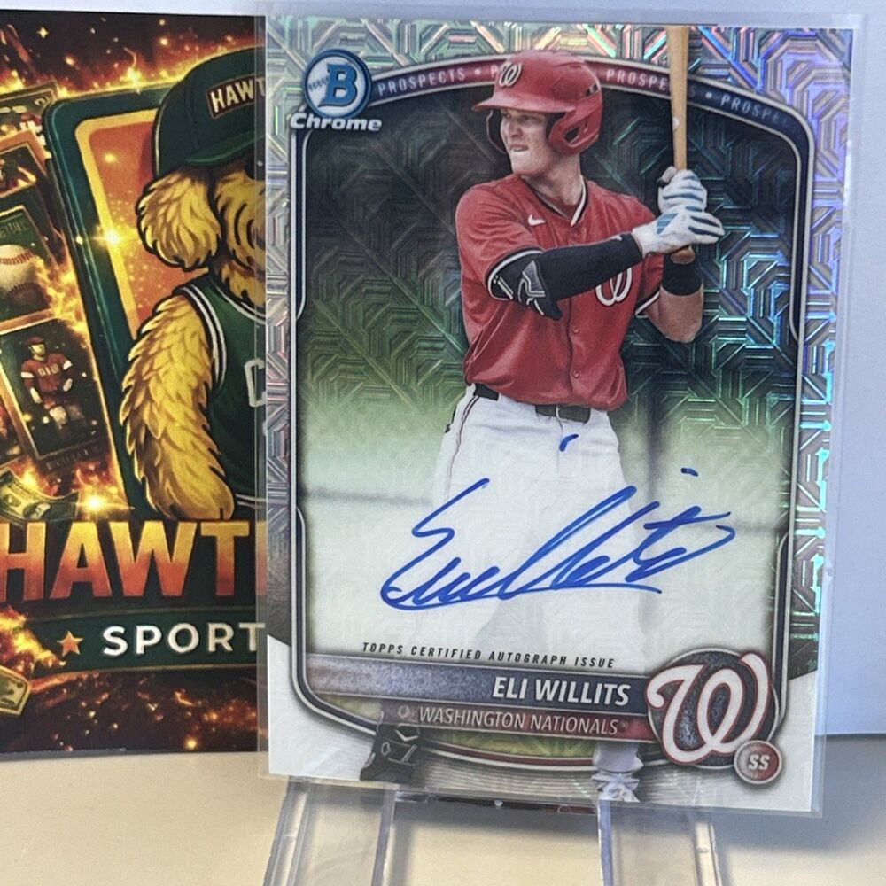 2025 Bowman Draft BMA-EW Eli Willits RED JERSEY Mojo Parallel  Auto Nationals